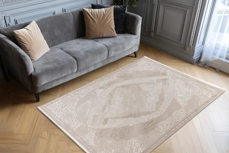 Tapis Elista Beige 4 - Résistant en Polypropylène & Polyester