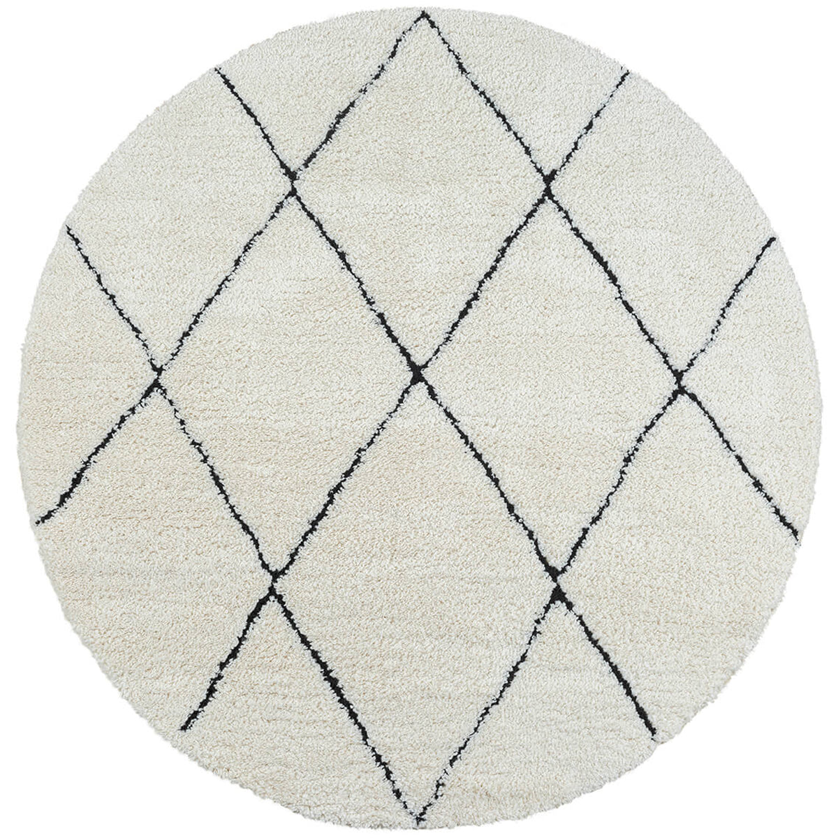 Tapis Shaggy berbère Copenhague 260 Blanc Noir