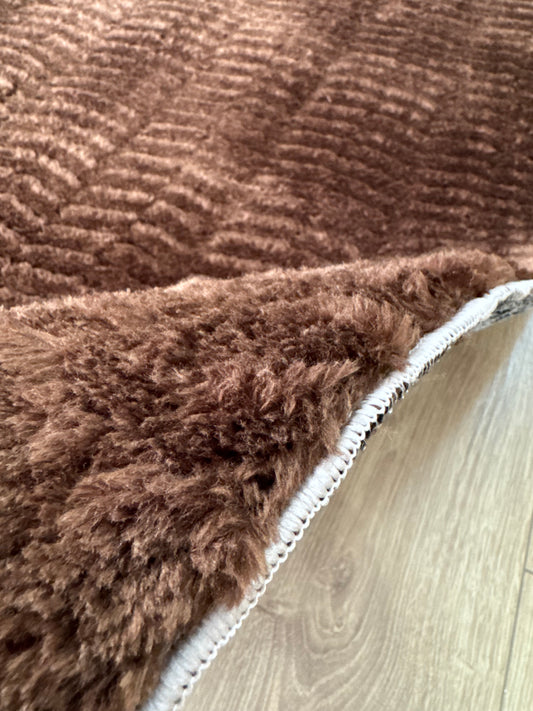 Tapis Merle marron lavable