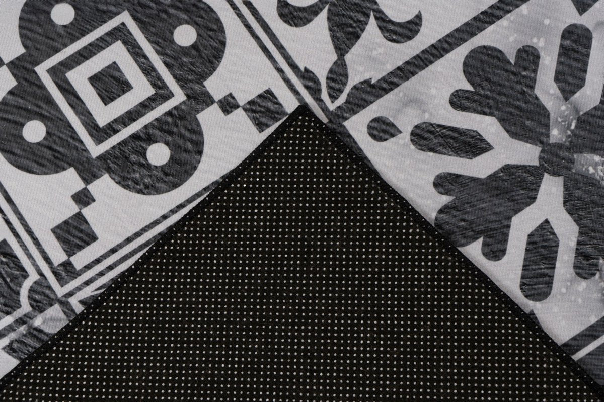 Tapis de cuisine Luka 107 gris, antidérapant lavable en machine.