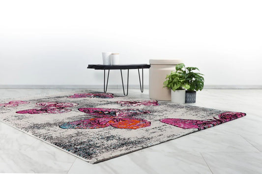Tapis Freestyle Papillon Multicolore, Moderne