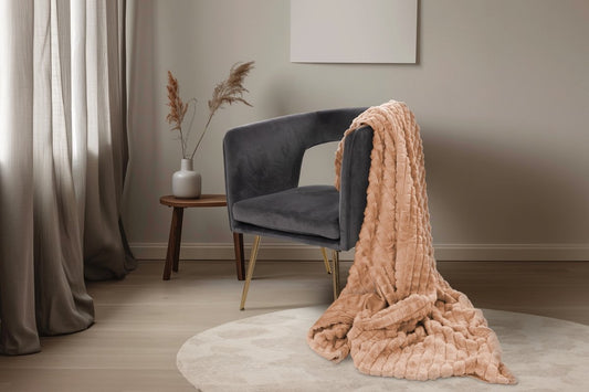 Plaid Milan Pêche doux effet 3D