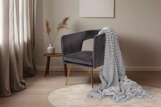 Plaid Milan Gris doux effet 3D