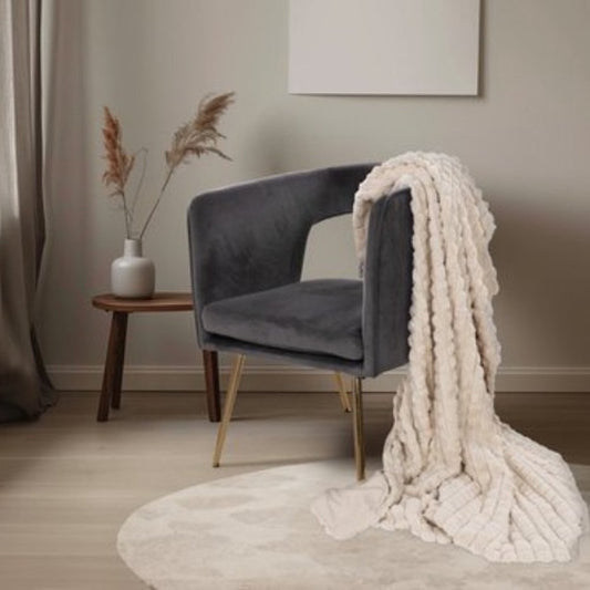 Plaid Milan Beige doux effet 3D