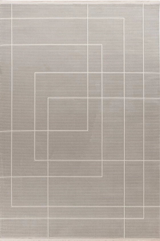 Tapis Elista Gris - Moderne Résistant en Polypropylène & Polyester