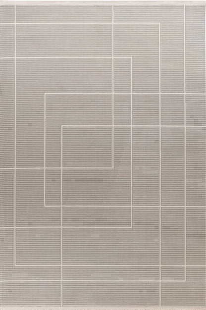 Tapis Elista Gris - Moderne Résistant en Polypropylène & Polyester