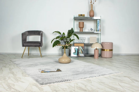 Tapis Elista Gris 2- Moderne Résistant en Polypropylène & Polyester