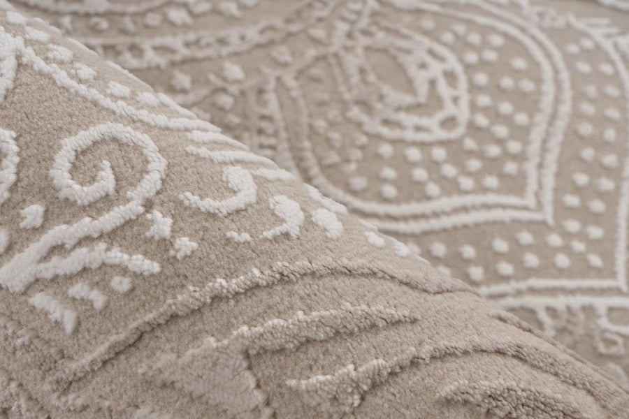 Tapis Elista Beige 4 - Résistant en Polypropylène & Polyester