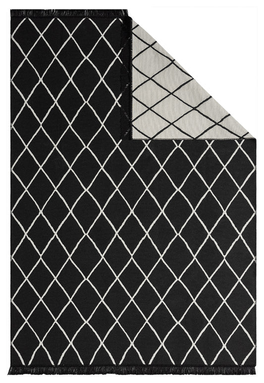 Tapis Soho Kilim 621 Noir/Blanc