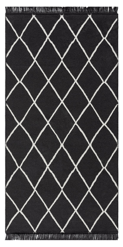 Tapis Soho Kilim 621 Noir/Blanc