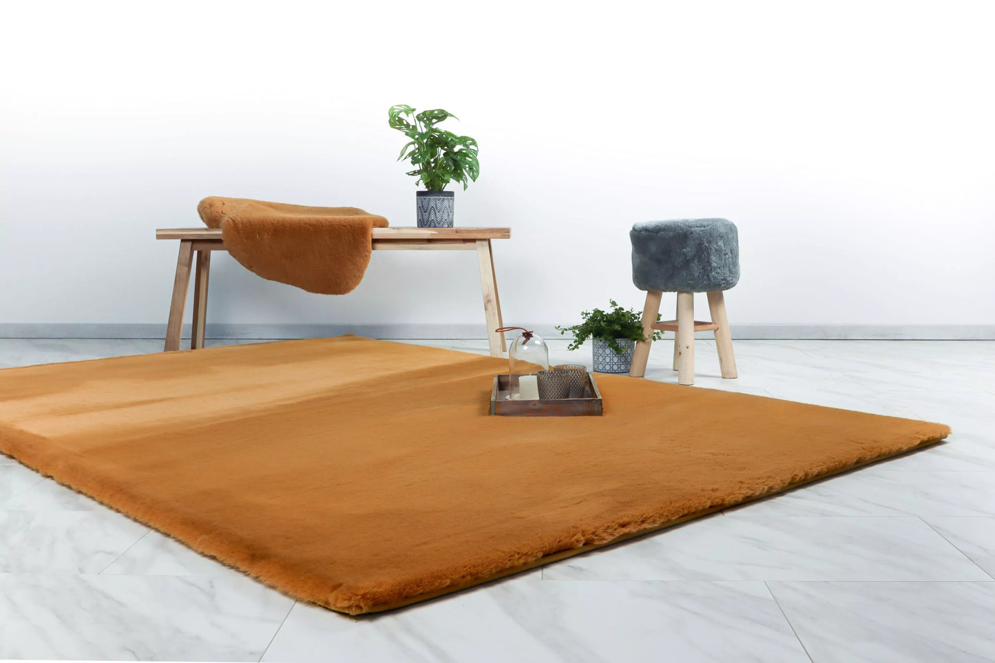 Tapis Haeven Ambre - Super doux,Super Epais, Moelleux et Moderne