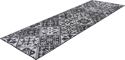 Tapis de cuisine Luka 107 gris, antidérapant lavable en machine.