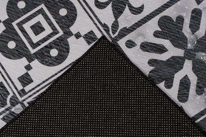 Tapis de cuisine Luka 107 gris, antidérapant lavable en machine.