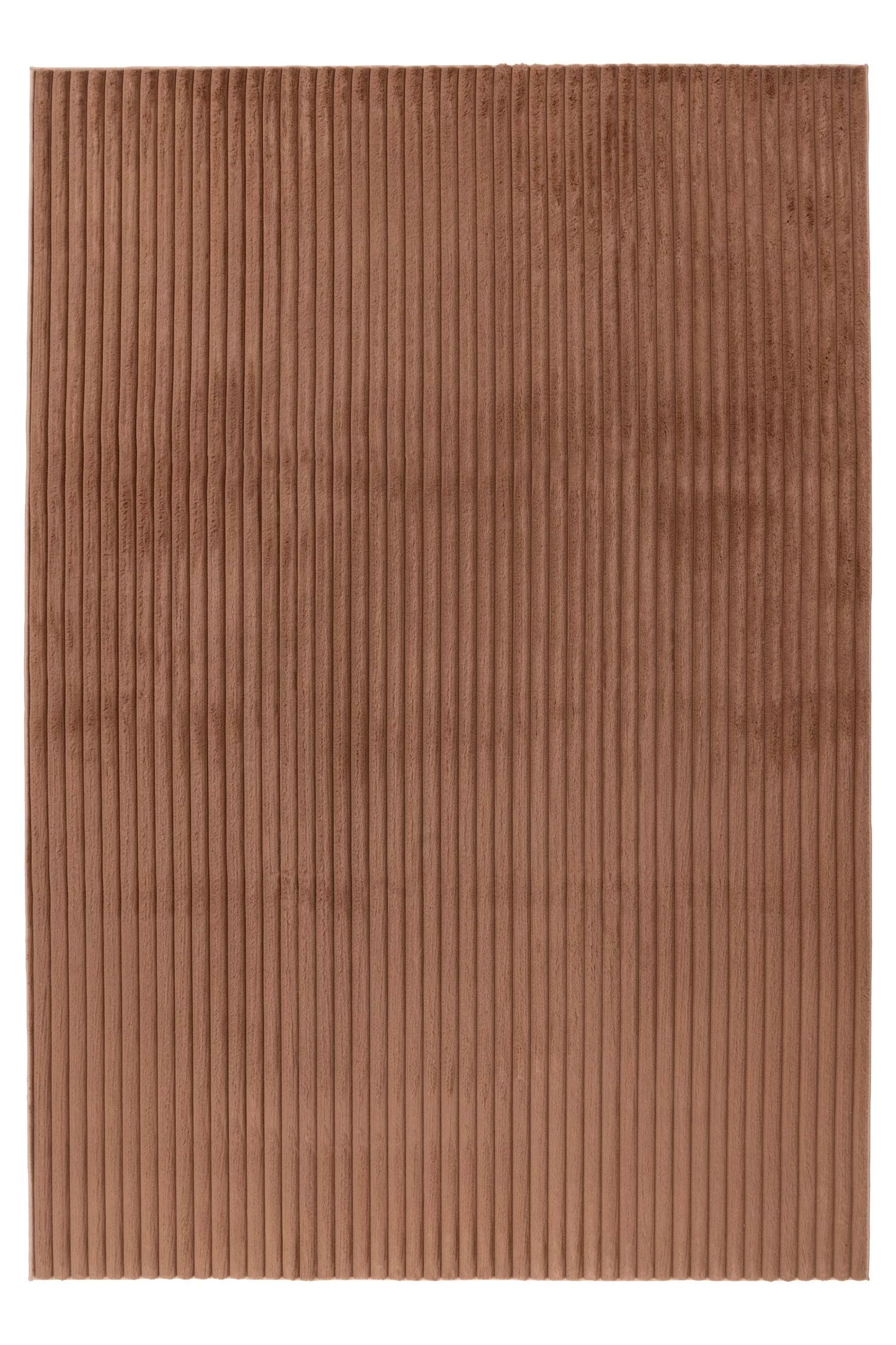 Tapis Milan chocolat, doux rayé.