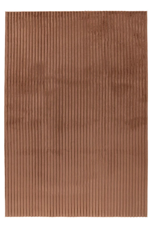 Tapis Milan chocolat, doux rayé.