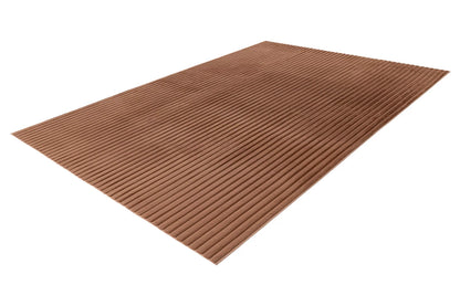 Tapis Milan chocolat, doux rayé.