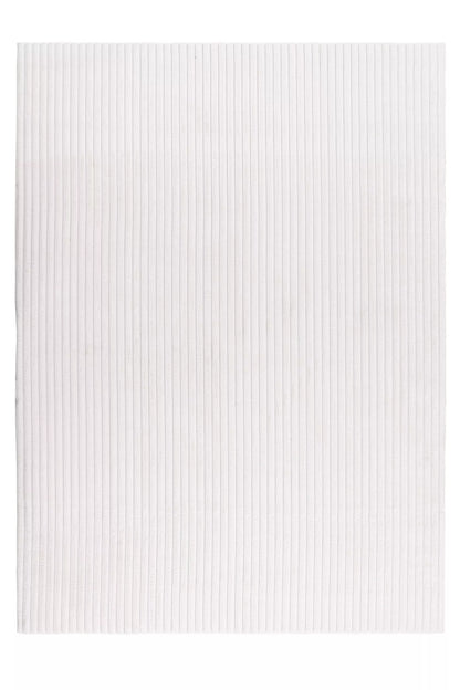 Tapis Milan Blanc, doux rayé.