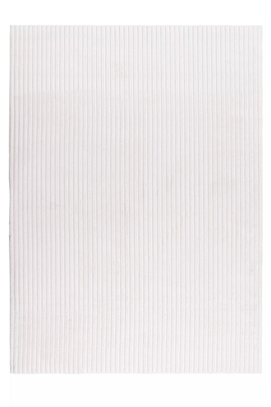 Tapis Milan Blanc, doux rayé.