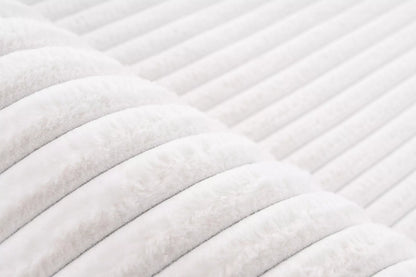 Tapis Milan Blanc, doux rayé.