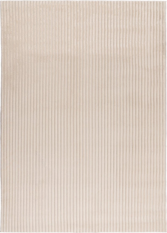 Tapis Milan beige, doux rayé.