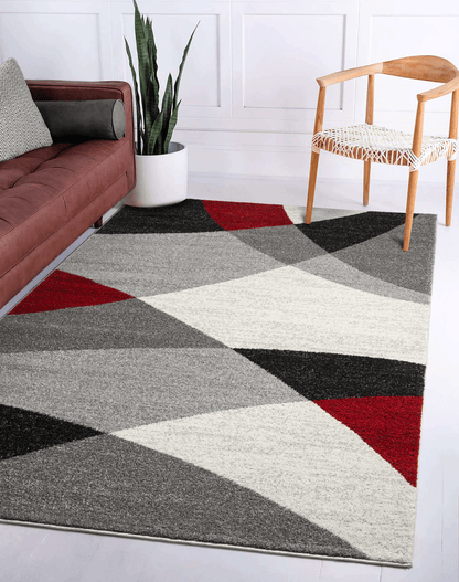 Tapis Thales gris rouge