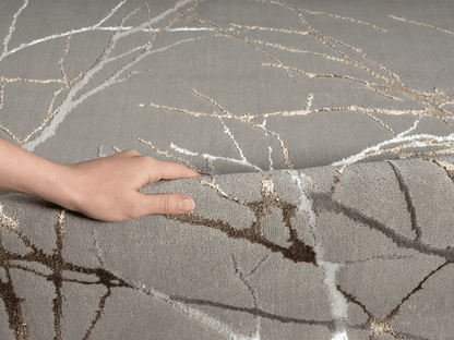 Tapis Focus gris doré